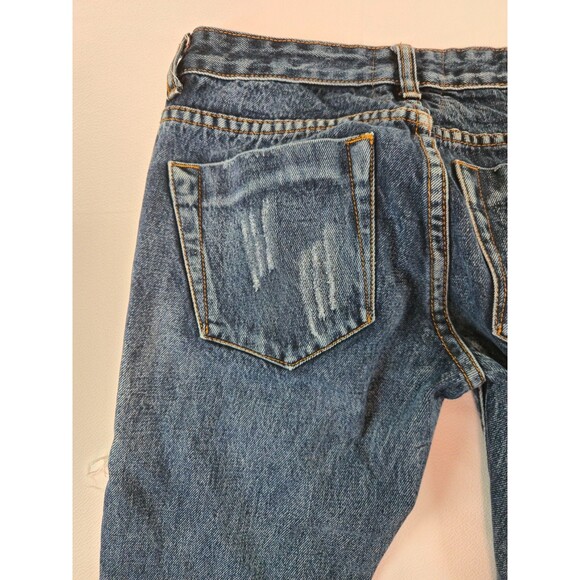 ONE X ONE TEASPOON FREEBIRD Skinny ZIPPER Ankle Jeans Distressed Ripped Size 22 - Picture 10 of 14